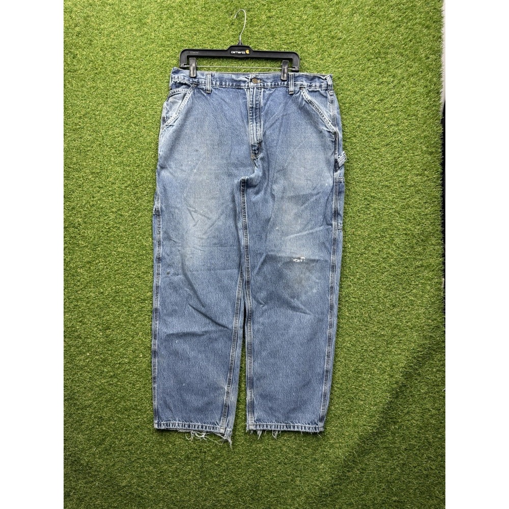 Carhartt Carpenter Jeans Mens 40x32 B13-DPS Denim Original Dungaree Fit Workwear